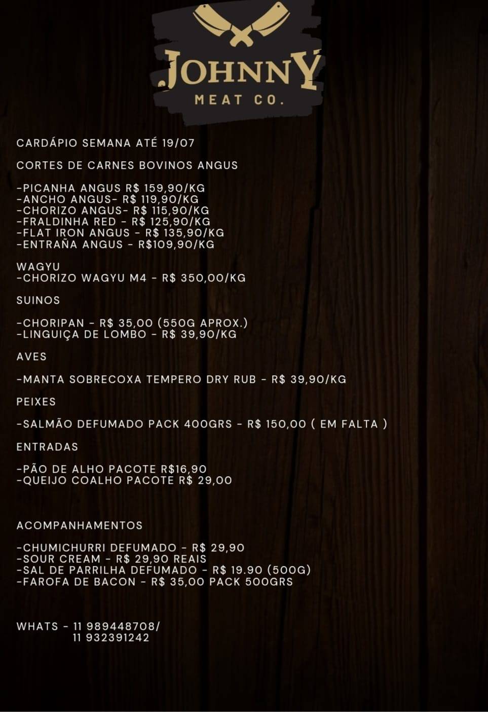 Cardápio Johnny Meat Co.